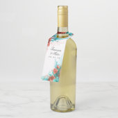 Turkooise en koraalflesfles voor tropische Floral  Flessenhanger (Schuin)