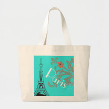 turkooise Paris shopping or beach tas