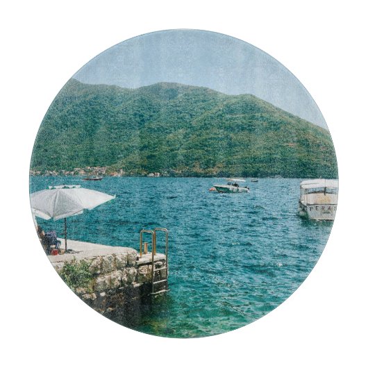 Turkooise wateren van Perast - Montenegro Snijplank (Voorkant)