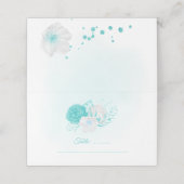 turkooise witte florale bruiloft (Buitenkant ongevouwen)