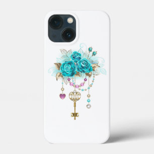 Turkooisen Rozen met Sleutels iPhone 13 Mini Hoesje
