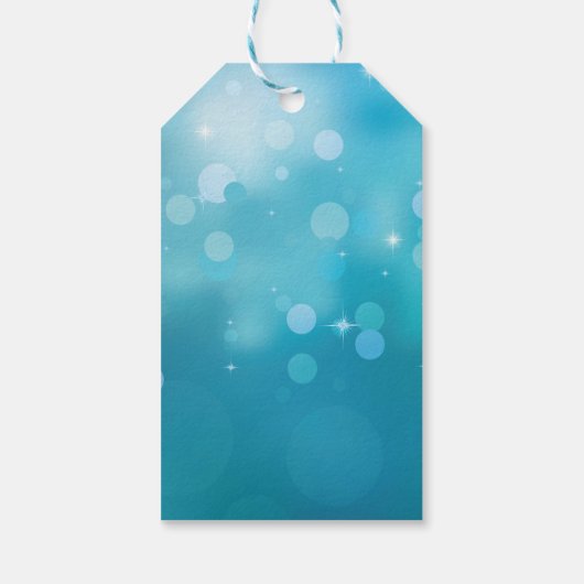 turkooislichten met sneeuwman cadeaulabel (Achterkant)