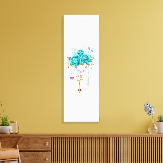 Turkooisrozen met Sleutels Canvas Afdruk (Insitu (Woonkamer))