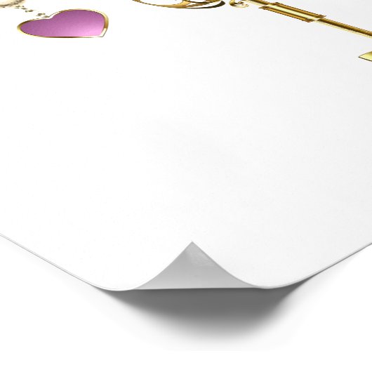 Turkooisrozen met Sleutels Poster (Hoek)