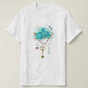 Turkooisrozen met Sleutels T-shirt
