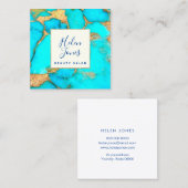 turkooissteen vierkante visitekaartje (Voorkant / Achterkant)