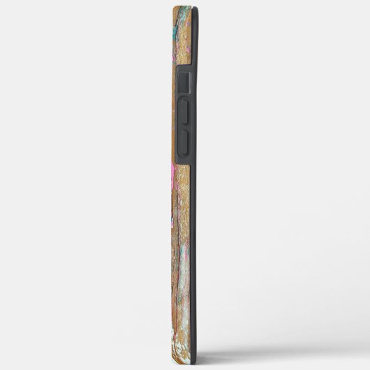 Turkooisverf op weed hout Case-Mate iPhone case (Achterkant / Links)