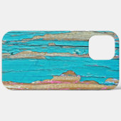 Turkooisverf op weed hout Case-Mate iPhone case (Achterkant (horizontaal))