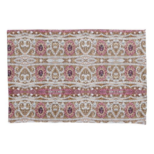 turkooizen blue zilver goud burgundy roze bohaan kussensloop (Voorkant-Links)