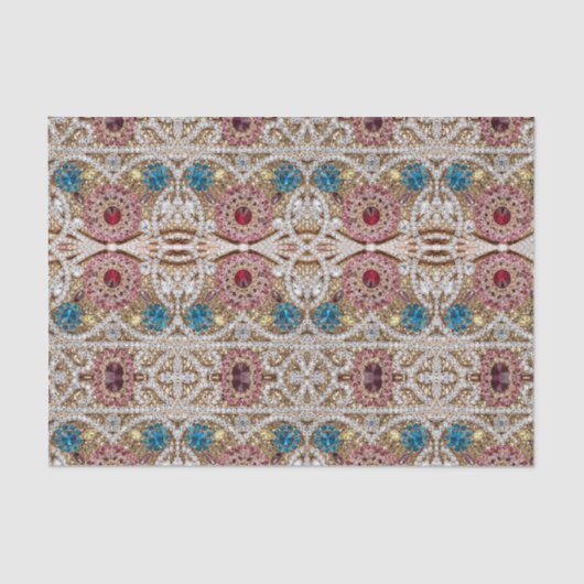 turkooizen blue zilver goud burgundy roze bohaan tissuepapier (Voorkant)