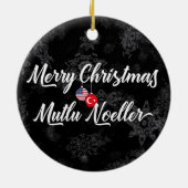 Turks-Amerikaanse tweetalige vakantieverval Keramisch Ornament (Achterkant)