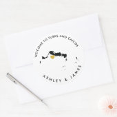 Turks and Caicos Mariage Stickers de bienvenue, Fa (Enveloppe)