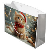 Turks Angora Kat Kerst  strand Groot Cadeauzakje (Achterkant Gekanteld)