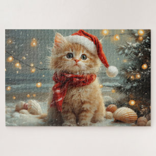 Turks Angora Kat Kerst strand Legpuzzel