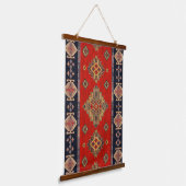 Turks Bord Goud Rood Kilim Wandtapijt Hangend Wandkleed (Gebogen)