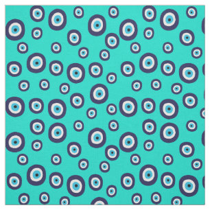 Turks-boze oogmarine en Turquoise Blue Stof