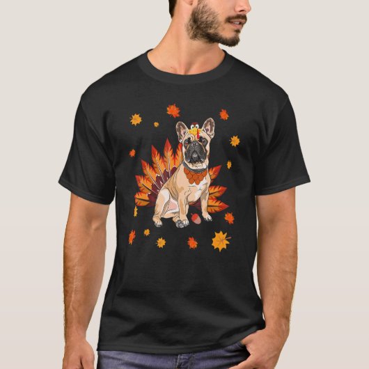 Turks Bulldog Frenchie Dog Maple Leaf dan T-shirt (Voorkant)