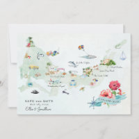 Turks & Caicos | Carte d'itinéraire de mariage de 
