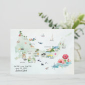 Turks & Caicos | Carte Itinéraire De Mariage De De (Debout devant)