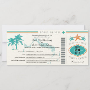 Turks & Caicos Enregistrer la date Carte d'embarqu