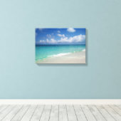 Turks & Caicos Strand Verpakt Canvas Afdruk (Insitu (Houten vloer))
