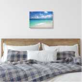 Turks & Caicos Strand Verpakt Canvas Afdruk (Insitu (Slaapkamer))