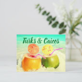 Turks- en Caicokosnoten Briefkaart (Staand voorkant)