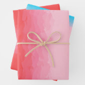 Turks en Caicos Blauw en Koraal Ombre Inpakpapier Vel (In situ)