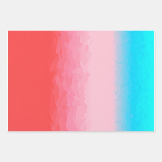 Turks en Caicos Blauw en Koraal Ombre Inpakpapier Vel (Voorkant)