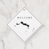 Turks en Caicos Bruiloft Welkomsttas Gift Label (Voorkant)