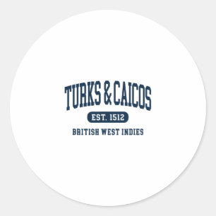 Turks En Caicos-Eilanden Retro Preppy Throwck Souv Ronde Sticker