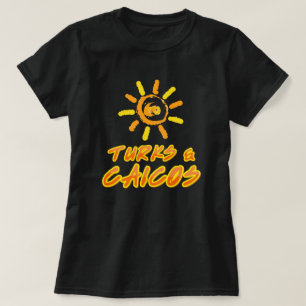 Turks en Caicos helder geel en oranje T-shirt