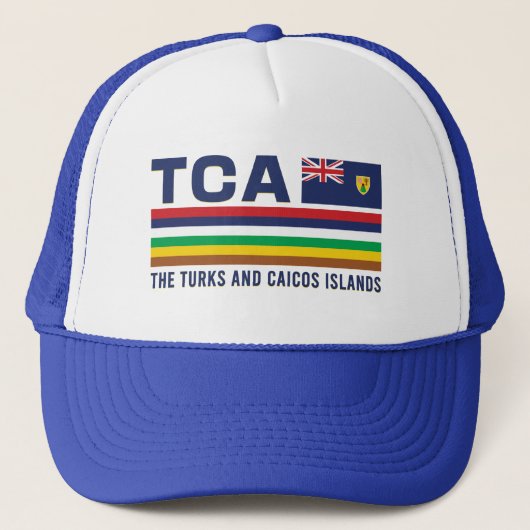 Turks en Caicos ISO Alpha 3 Design Trucker Pet (Voorkant)
