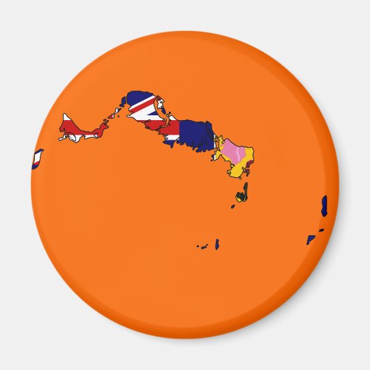 Turks en Caicos vlag kaart Magneet (Voorkant)