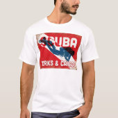 Turks- en Caicoscuba-duiker - blauwe retro T-shirt (Voorkant)
