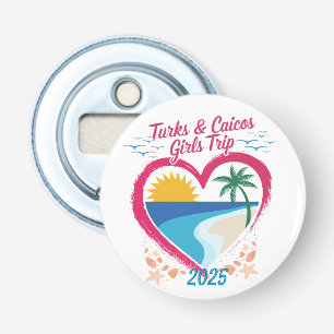 Turks- en Caicoseilanden Meisjes Trip Tropisch Par Button Flesopener