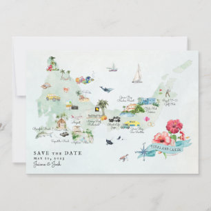 Turks- en Caicoseilanden   Routekaart bestemming b Save The Date