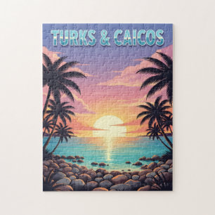 Turks- en Caicoseilanden tropische zonsondergang Legpuzzel