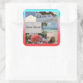 Turks- en Caicoseilanden Vierkante Sticker (Tas)