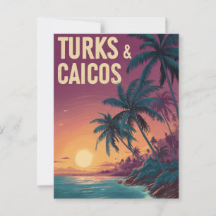 Turks- en Caicoseilanden vintage Briefkaart