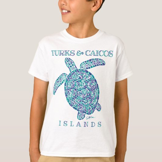Turks- en Caicoseilanden Zee Turtle T-shirt (Voorkant)