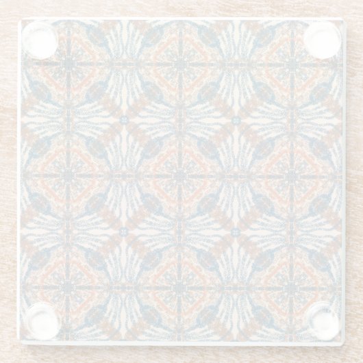 Turks geïnspireerd: getextureerde marine & terraco glazen onderzetter (Achterkant)