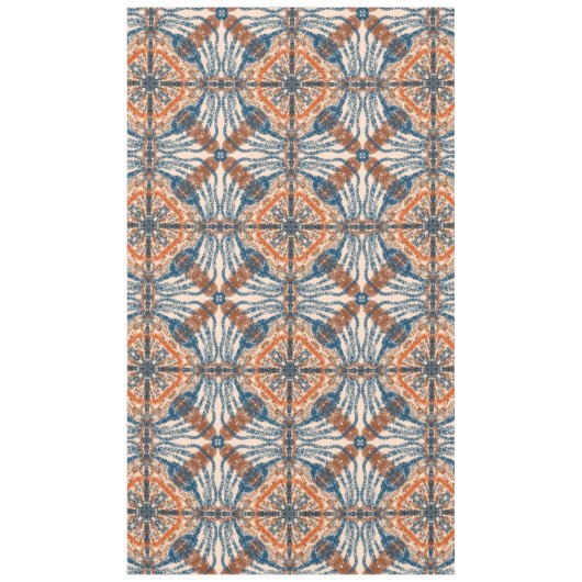 Turks geïnspireerd: getextureerde marine & terraco tafelkleed (Voorkant)