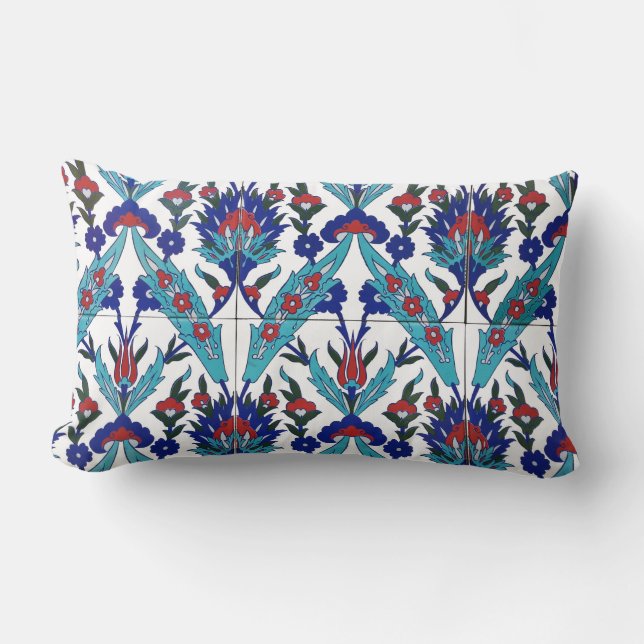 Turks Iznik Floral Pattern Kussen (Voorkant)