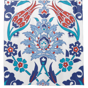 Turks Iznik tegels: patroon. Douchegordijn