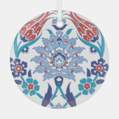 Turks Iznik tegels:  patroon. Glas Ornament (Voorkant)