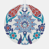 Turks Iznik tegels:  patroon. Glas Ornament (Achterkant)