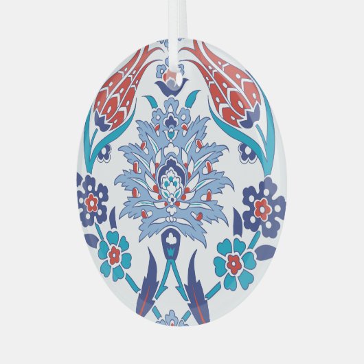 Turks Iznik tegels:  patroon. Glas Ornament (Voorkant links)