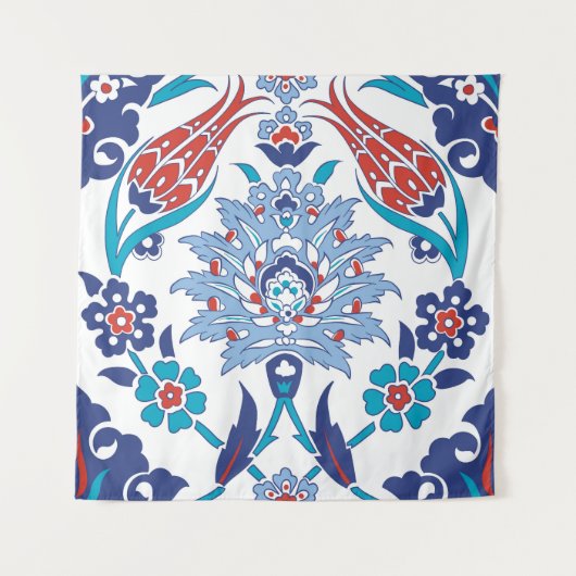 Turks Iznik tegels: patroon. Wandkleed (Voorkant)