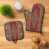 Turks Kilim Carpet Rug Ovenwant & Pannenlap Set (Top down)